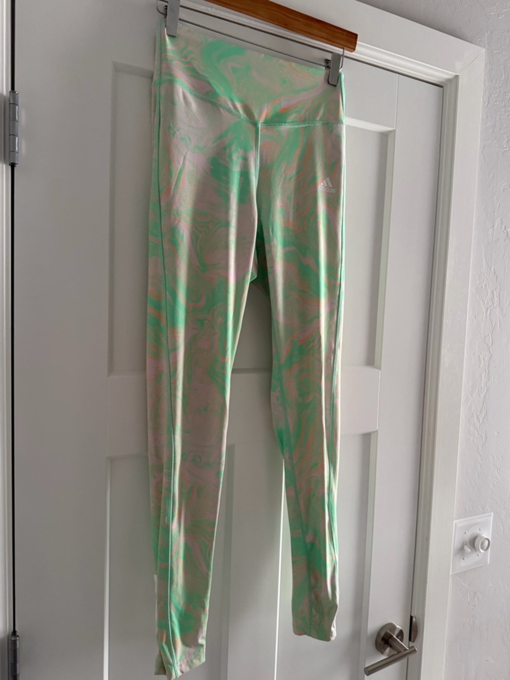 Adidas Light Mint Marble High-Waist Leggings - Picture 12 of 14